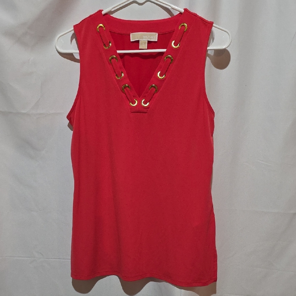 Michael Kors Coral Tank with Gold Details